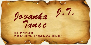 Jovanka Tanić vizit kartica